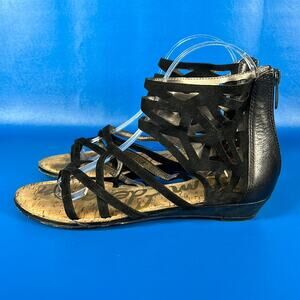 Sam Edelman Black Strappy Cutout Gladiator Sandals
